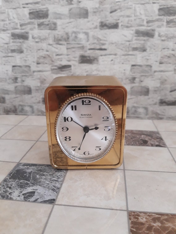 ヴィンテージ Swiza スウィザ 置時計 手巻き ゴールド スイス製 真鍮
