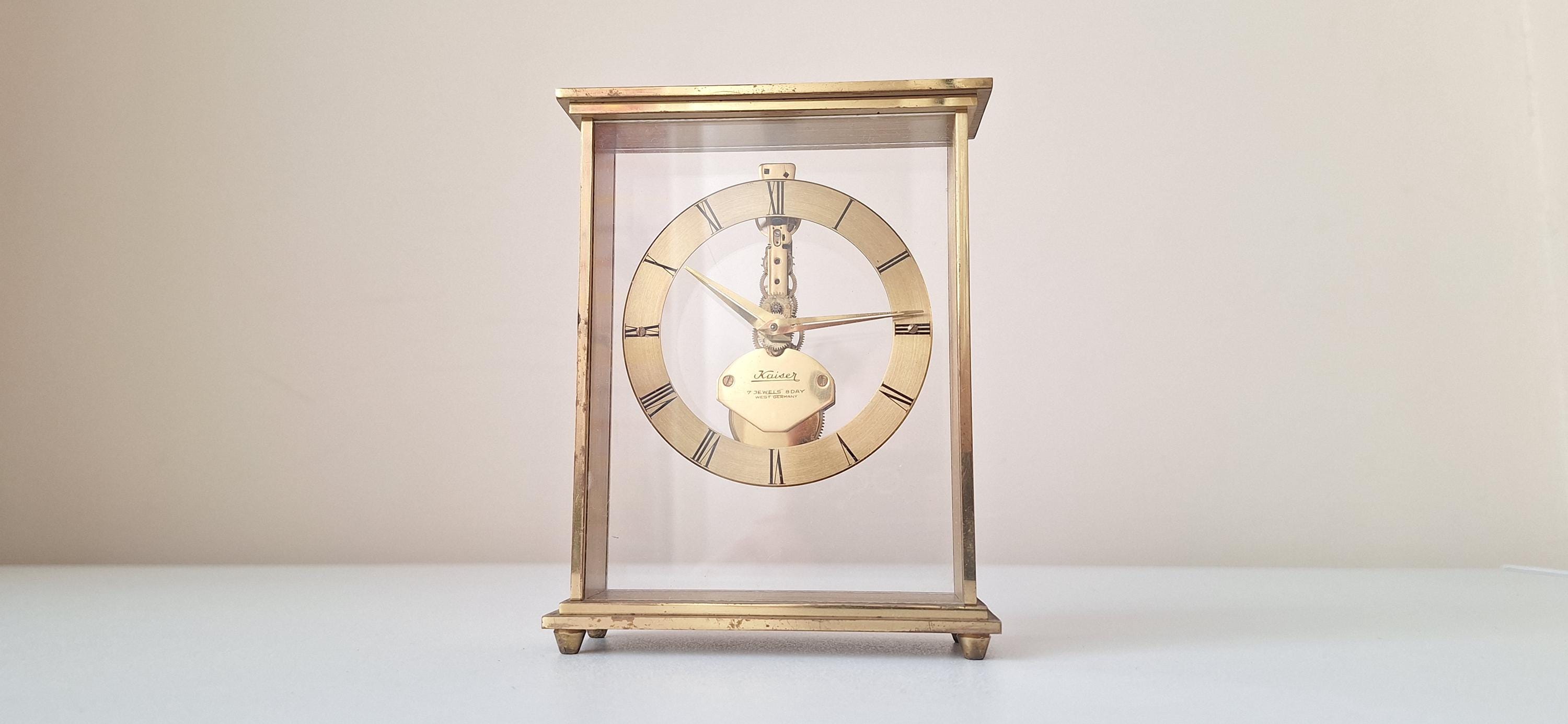 7石/高さ14.0㎝□Kaiser 置き時計 カイザー 7JEWELS 8DAY WEST GERMANY