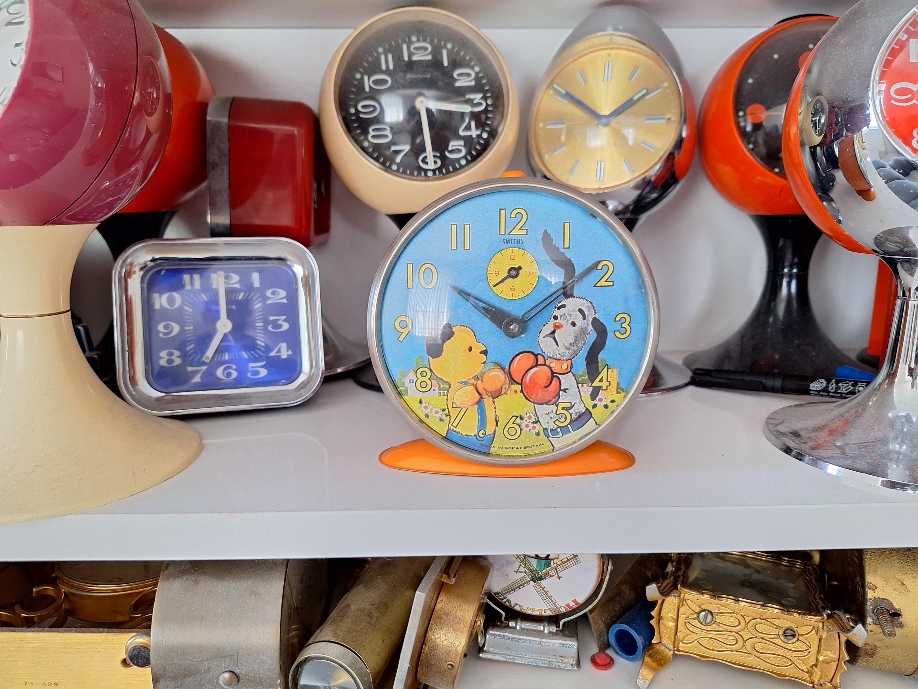 Antique Smiths Sooty and Sweep Alarm Clock, 1950s Collector's