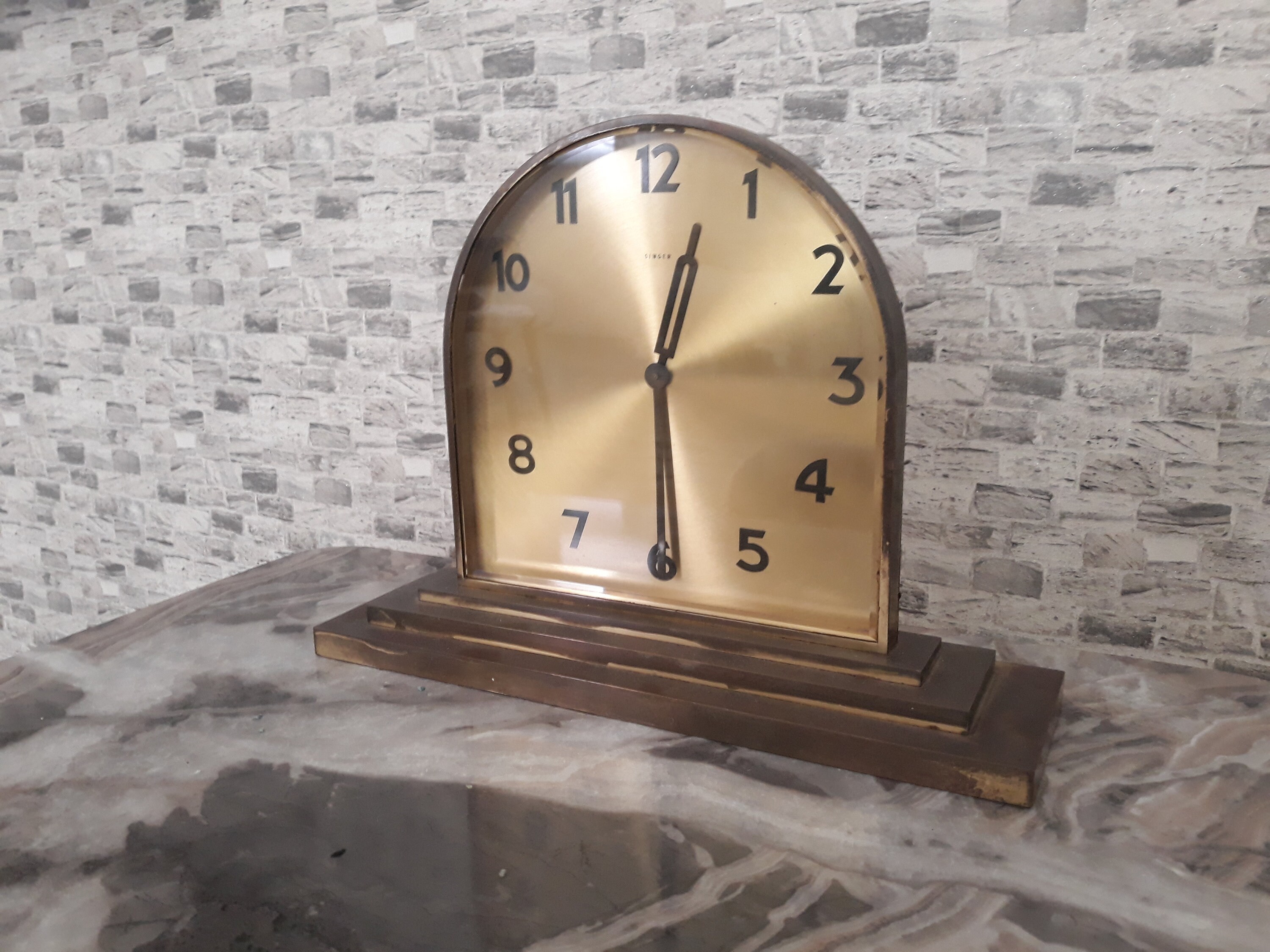 Singer Factory Clock Antique Singer Mechanical Clock: Fireplace Table Decor - Etsy