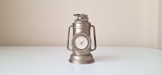 cigarette lighter thermometer Vintage Thermometer Table Lighter, Working Metal Lighter