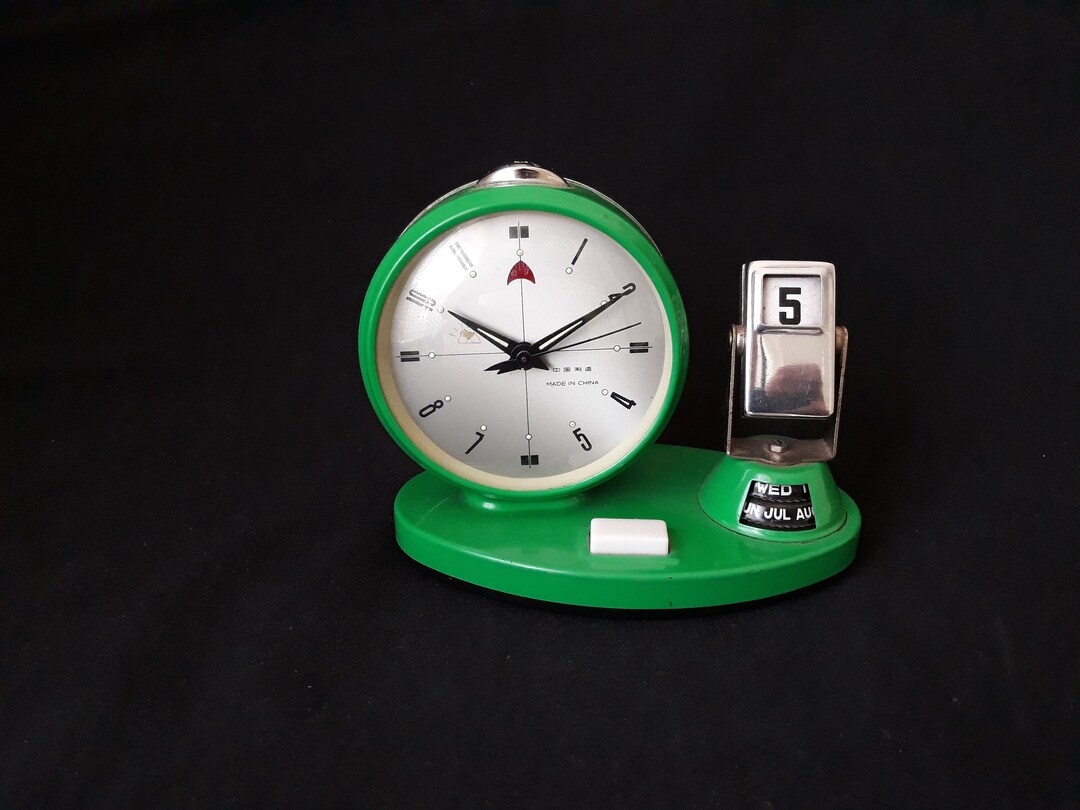 Vintage Clock, Alarm Clock, Calendar Clock, Desk Clock, Antique Clock