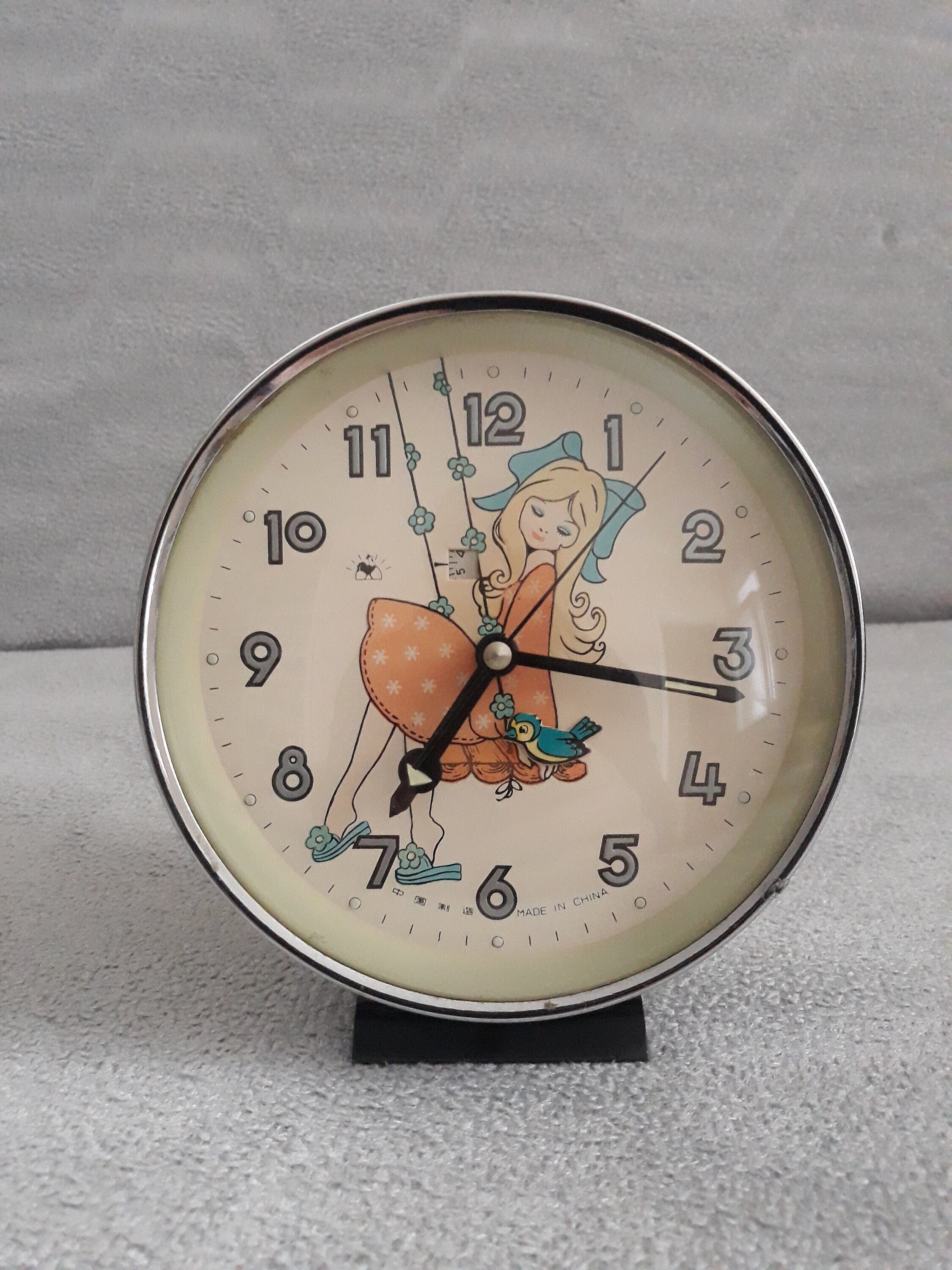 HAVERN Reloj despertador Stitch Reloj 3D de dibujos animados azul