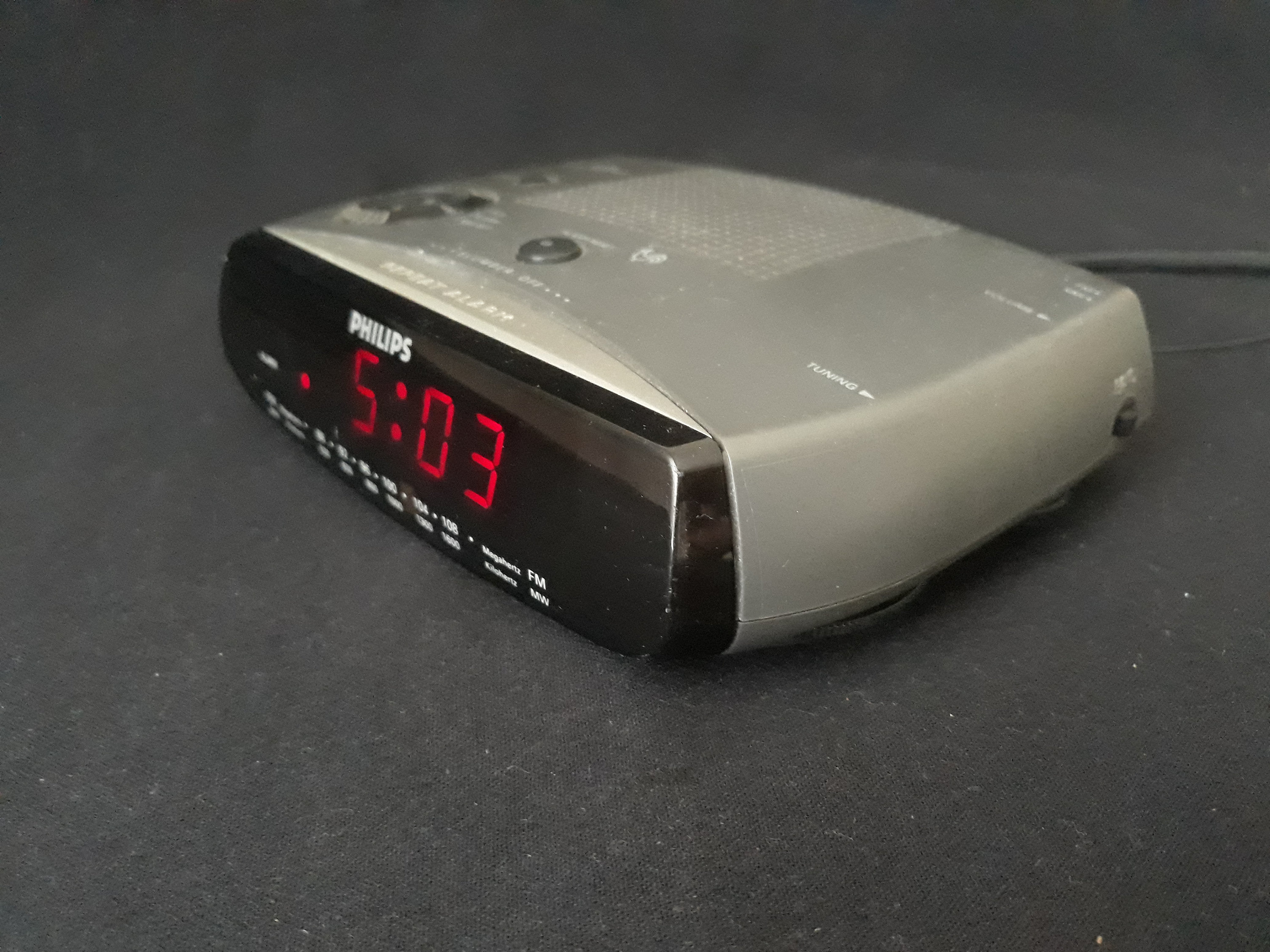 Reloj despertador electrónico de viaje Philips HR5278/de colección/raro/era  espacial/años 90