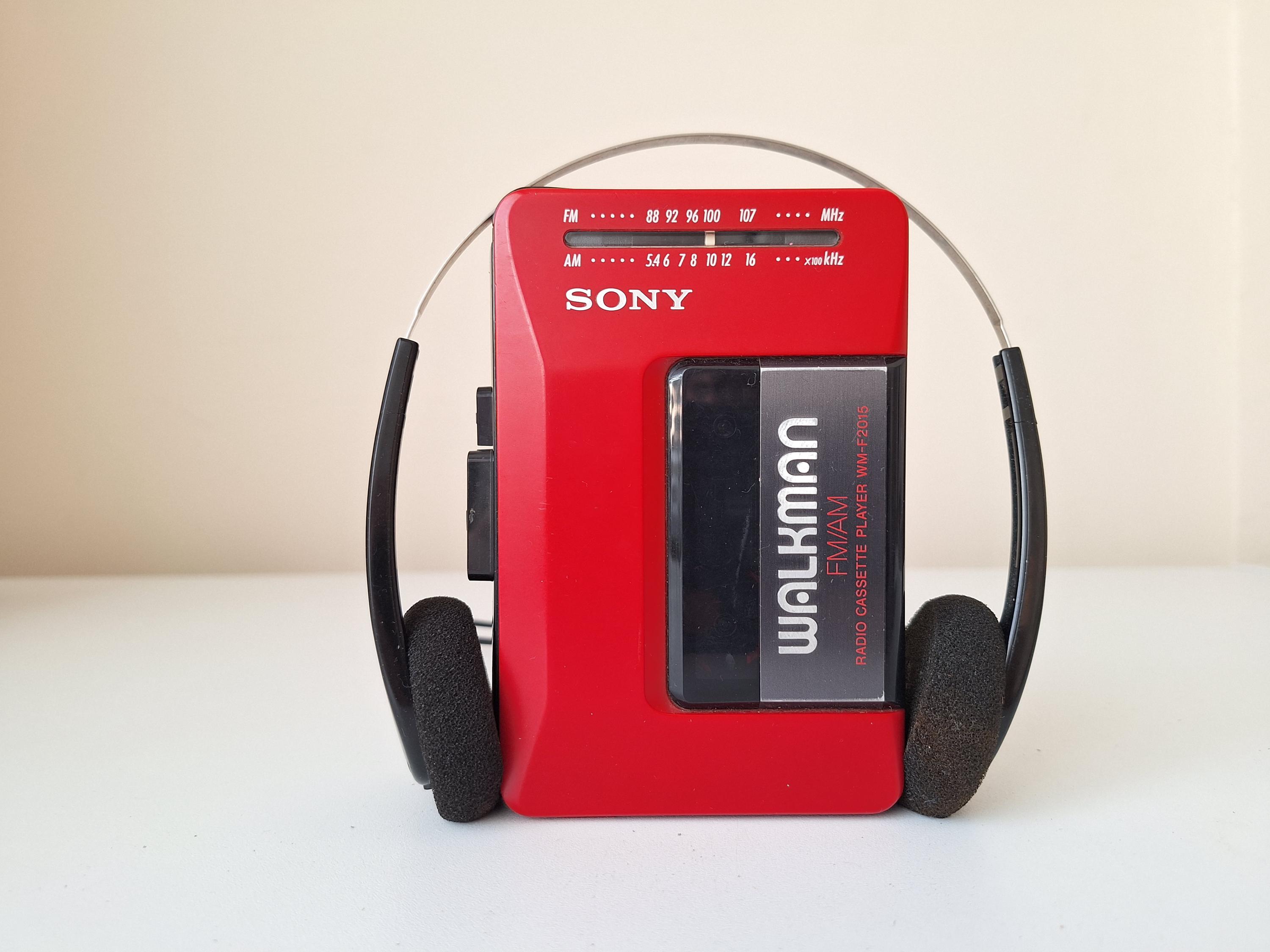 Vintage Rare Red Sony Walkman WM-F2015 Cassette Player - Fully