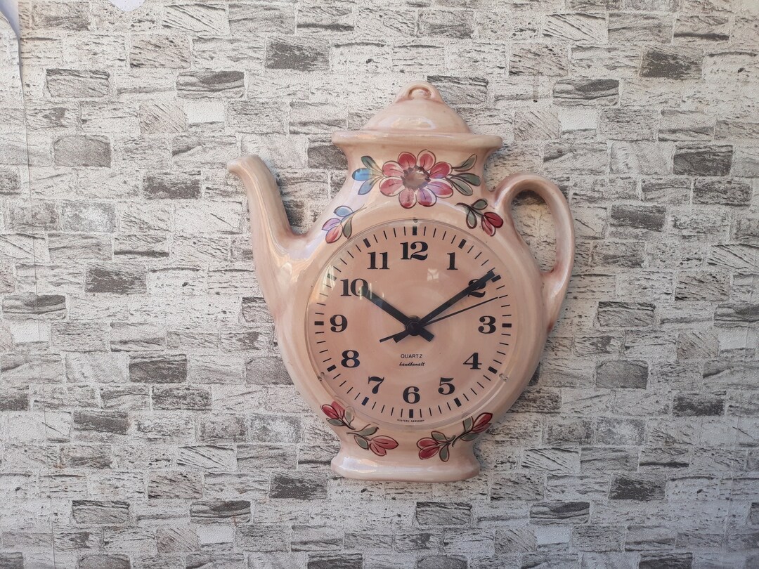 Antique Rare Teapot Clock, Teapot Clock, Tea Time, Coffee Time, Wall