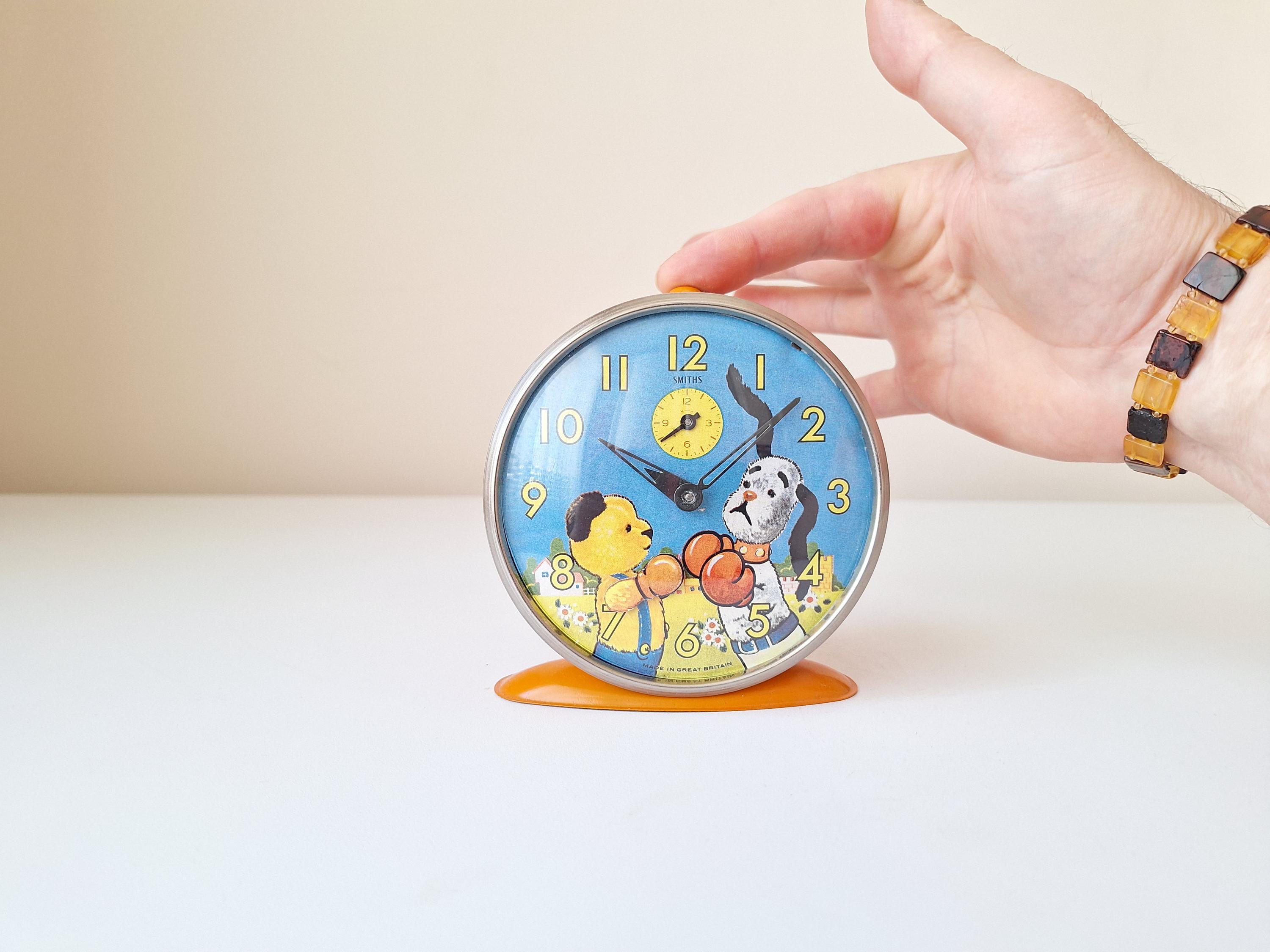 Antique Smiths Sooty and Sweep Alarm Clock, 1950s Collector's