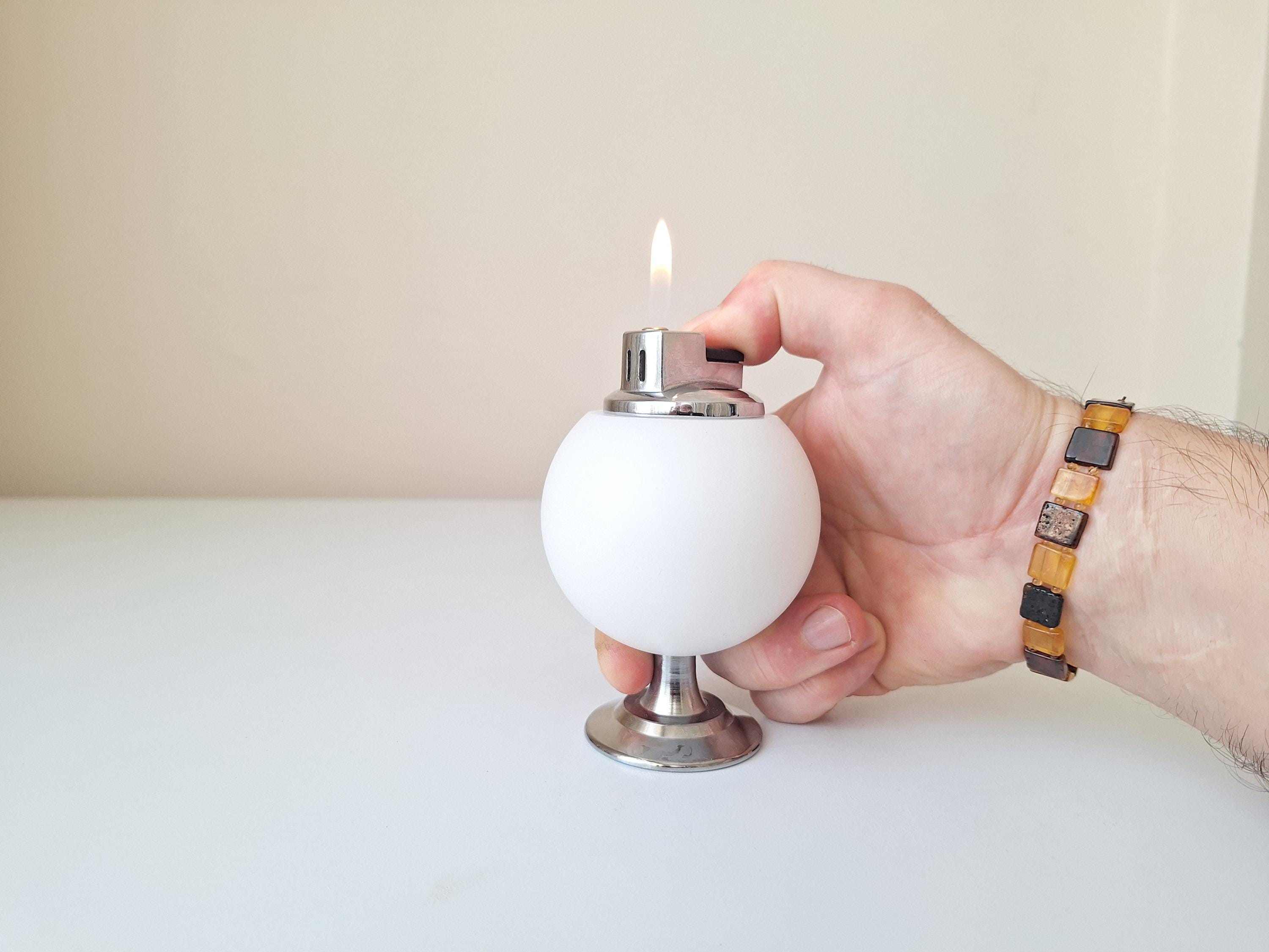 Vintage Retro White Globe Table Lighter, Retro Office Decor - Etsy
