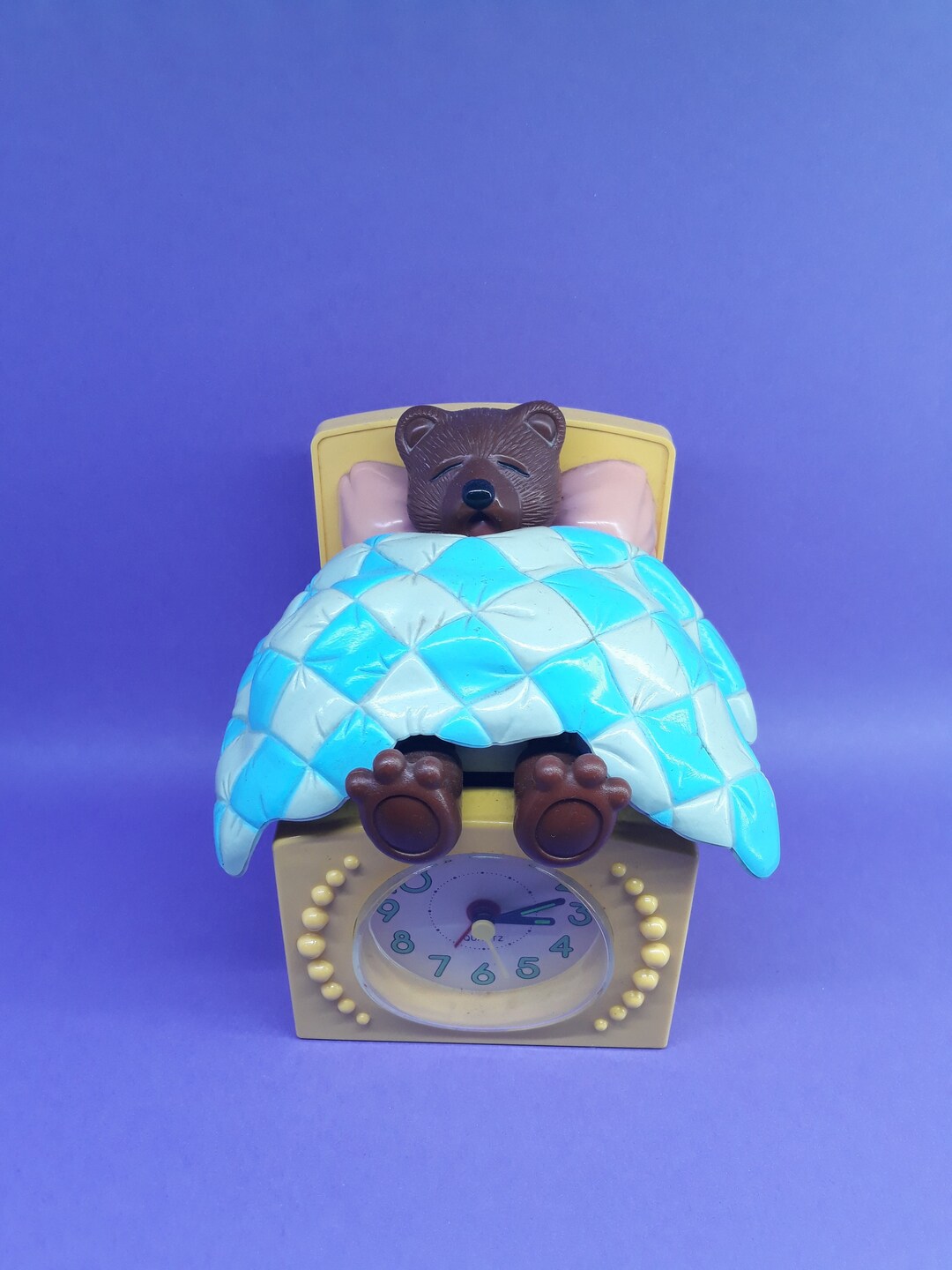 Vintage Bear Clock Sleeping Bear Clock Animated Clock Alarm Etsy