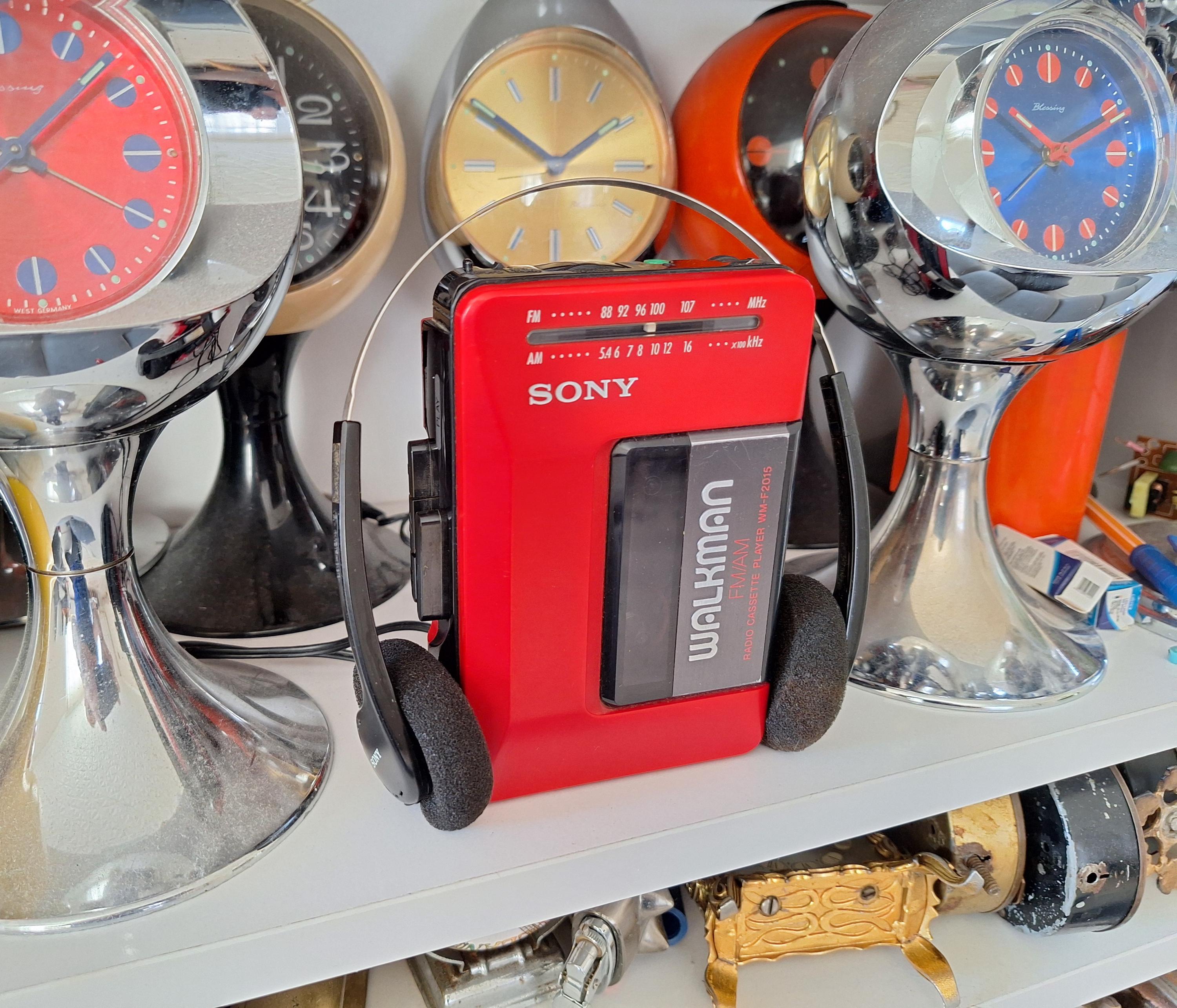 Vintage Rare Red Sony Walkman WM-F2015 Cassette Player - Fully