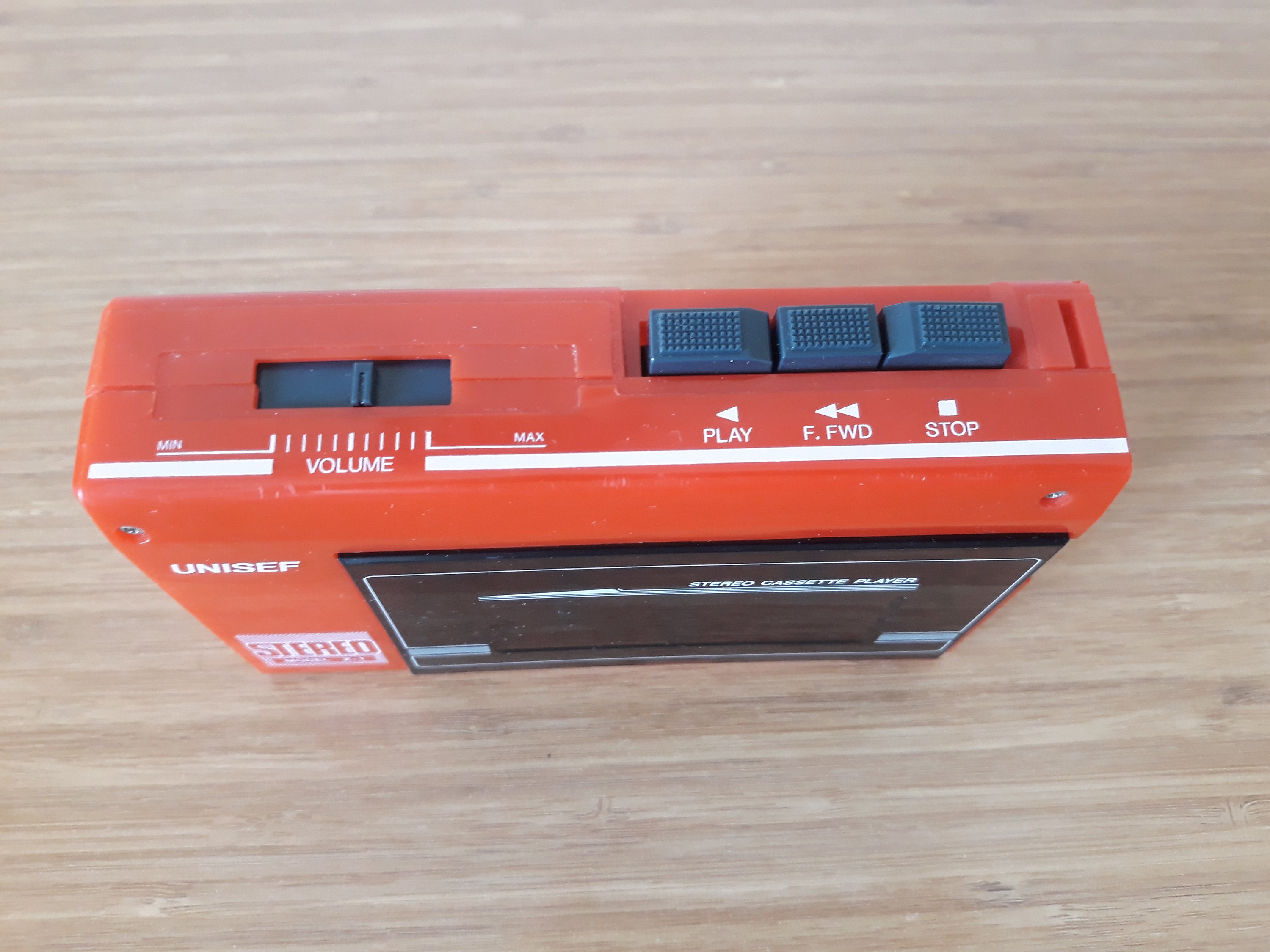 Vintage UNISEF Stereo Walkman: Retro Cassette Player, Made in