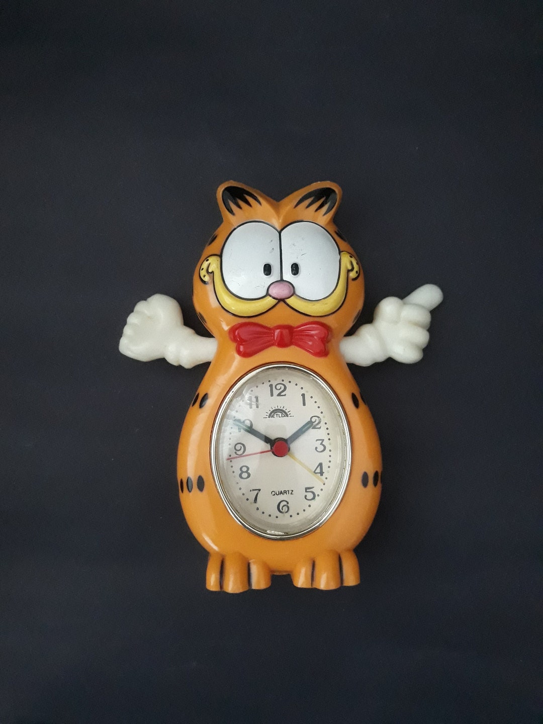Rare Original Mini Garfield Table Clock, Vintage Garfield Table Clock