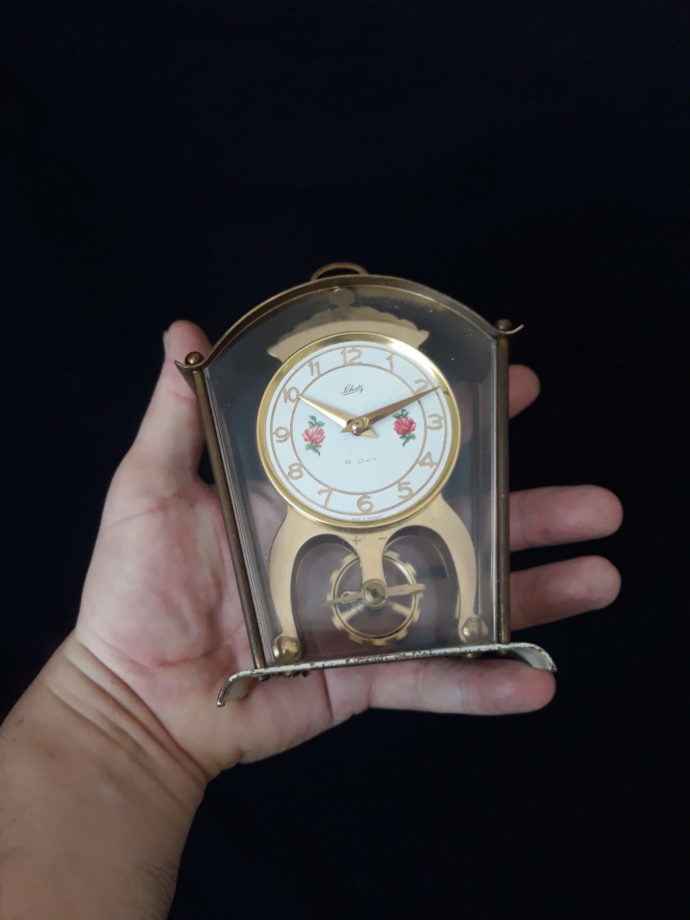 Rare Antique Schatz 8 Day Clock: Mechanical Table Clock, Made in