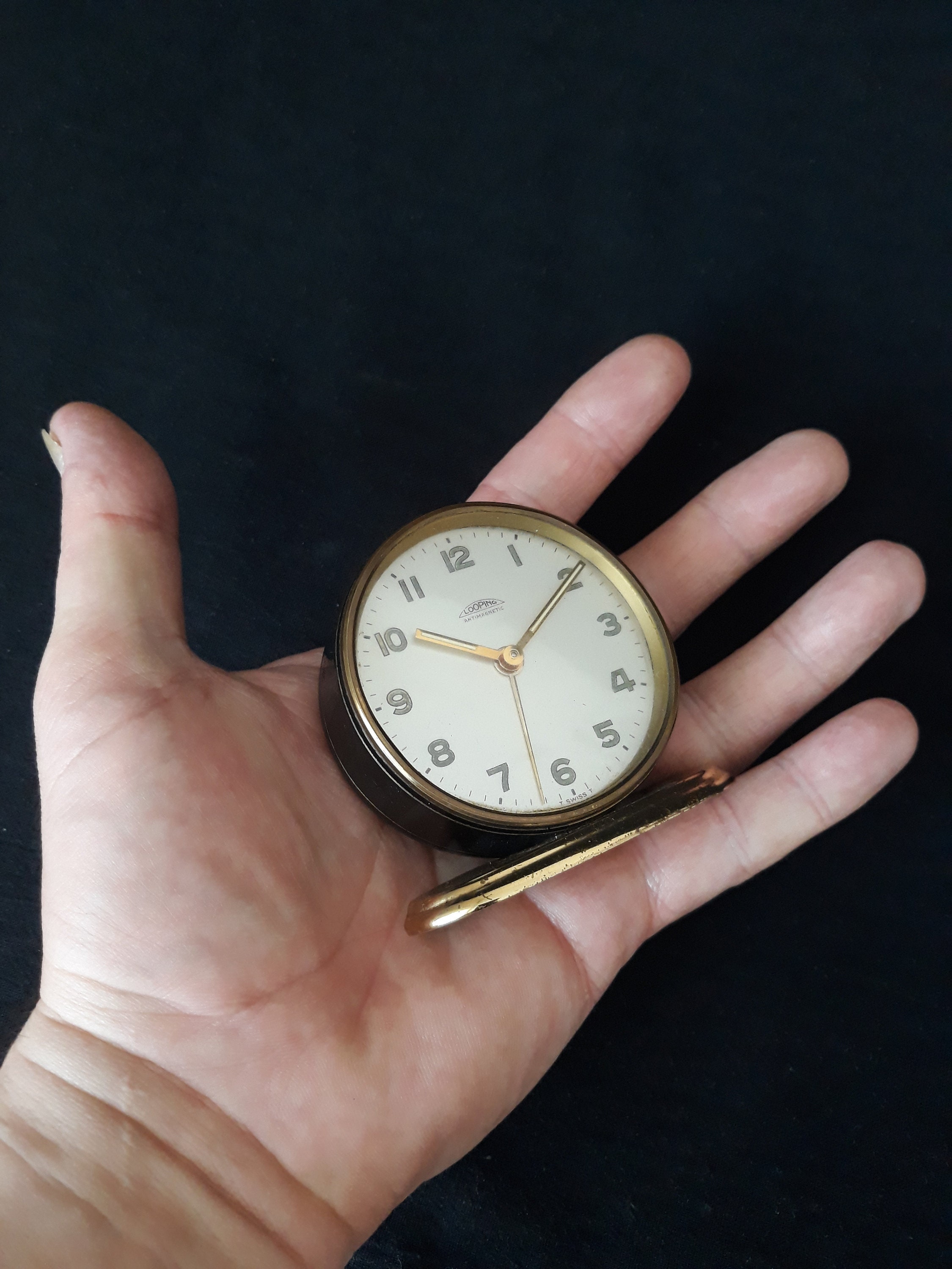 Antique Looping Swiss Table Clock: Antimagnetic Vintage Alarm - Etsy