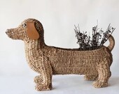 Pet wicker pot planter