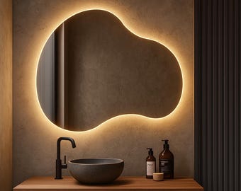 Cloud LED Bathroom Mirror – Backlit Organic Vanity Mirror