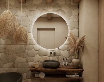 Mirror round led, wall mirror, LED illuminated mirror, bathroom mirror, round mirror, modern mirror, premium mirror, mirror design