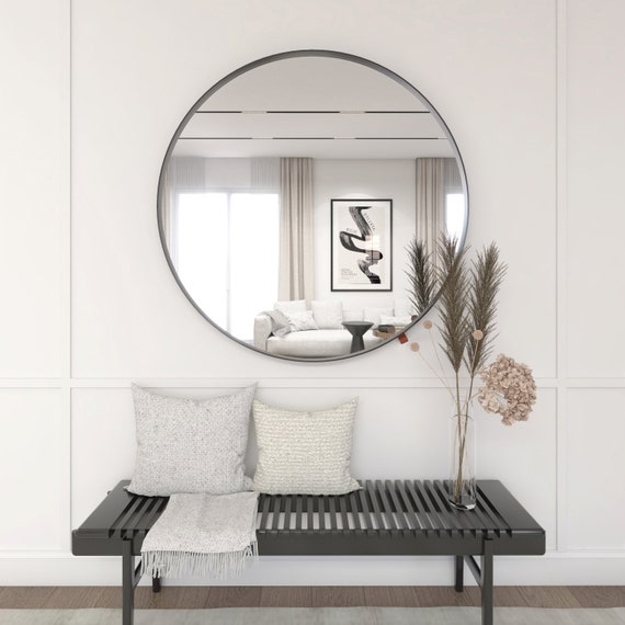 RONDÒ D70 Specchio rotondo in marmo con cornice da parete By Capital  Collection