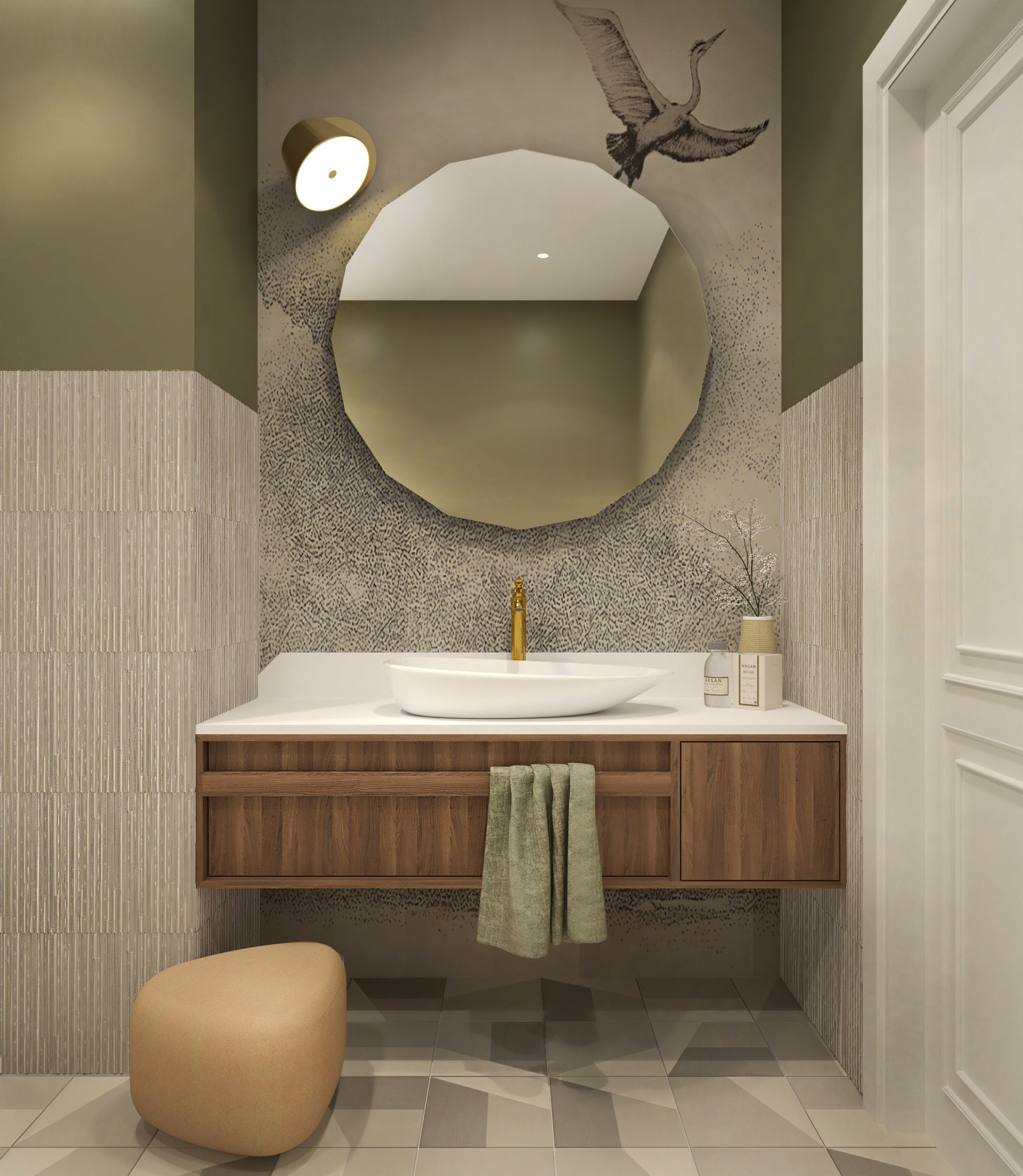 Round mirror, irregular mirror, diamond mirror, mirror for bathroom, mirror for home, interior, elegant mirror,polygonal mirror,