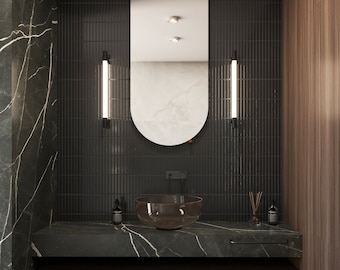Semi-Oval Frameless Belgian Mirror, Modern Home Decor