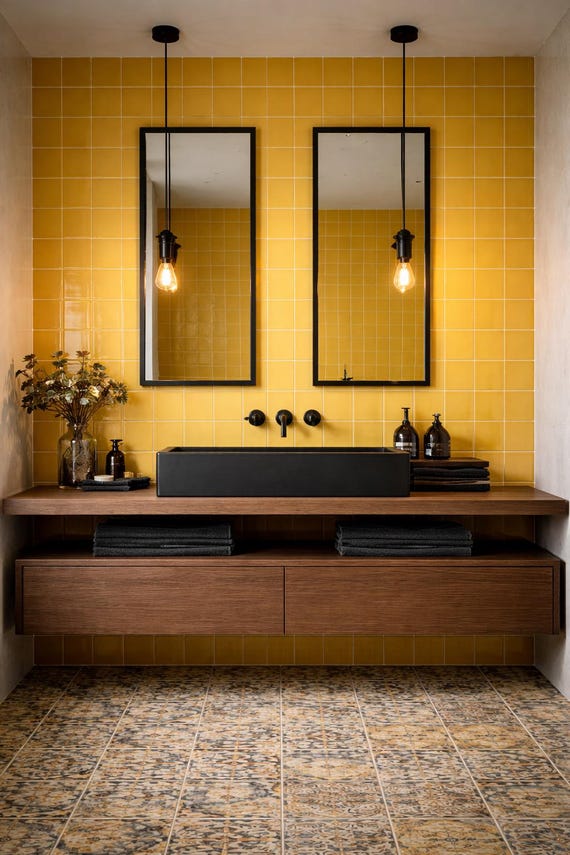 Minimalist Black Aluminum Frame Mirror – Modern Industrial Bathroom Vanity Wall Mirror