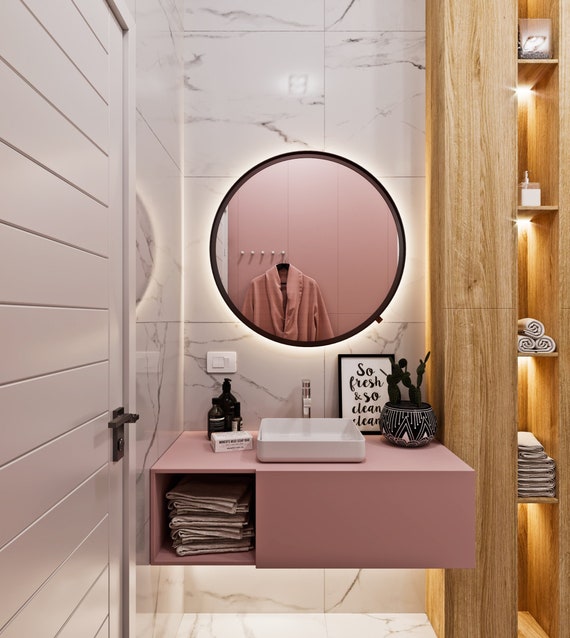  Halbrunder Rahmenloser Spiegel, Badezimmer Wandspiegel
