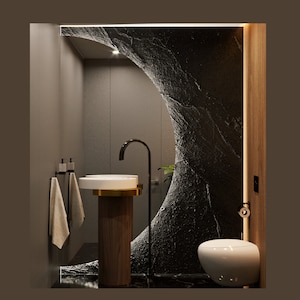 Spiegel halve cirkel LED, spiegel verlicht, wandspiegel, spiegel LED, badkamerspiegel, Mirror Premium, Design ADDHome ®