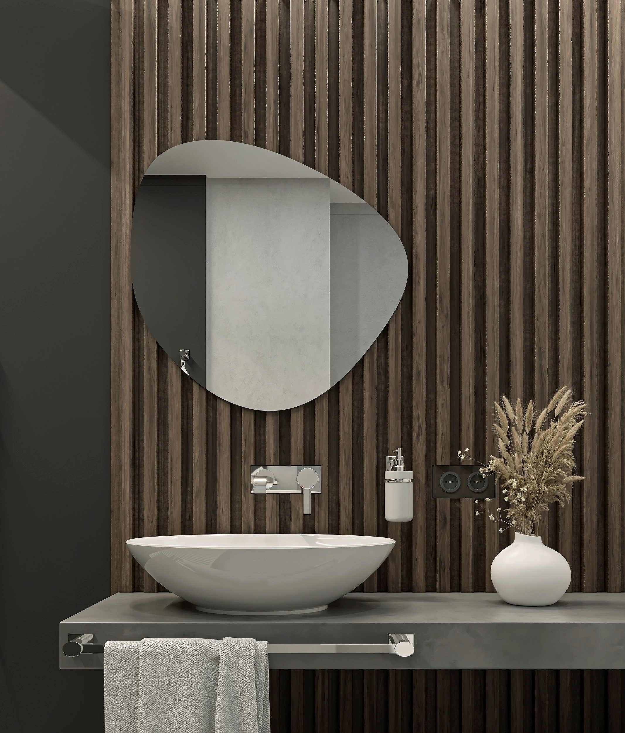 Specchio Organic Specchio asimmetrico irregolare, specchio organico, specchio  da parete, specchio da bagno, Specchio Premium, Design ADDHome® -   Italia