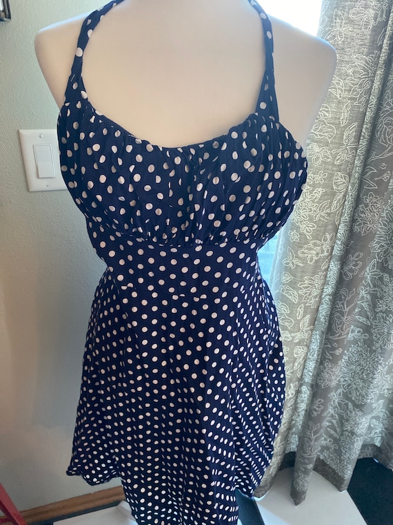 Blue Polka Dot Halter Dress - Etsy Blue Polka Dot Halter Dress - Etsy