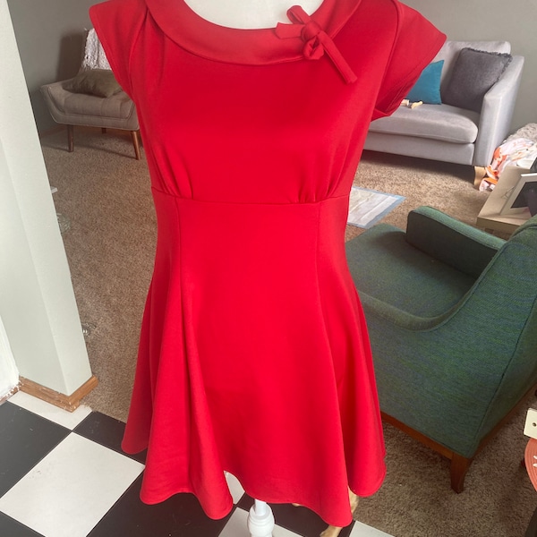 Red vintage inspired mod dress