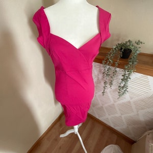 hot pink pencil dress Samurai 2. Japan inspired hot pink high neck open back plastic spine detail dress with pockets pencil skirt with cape