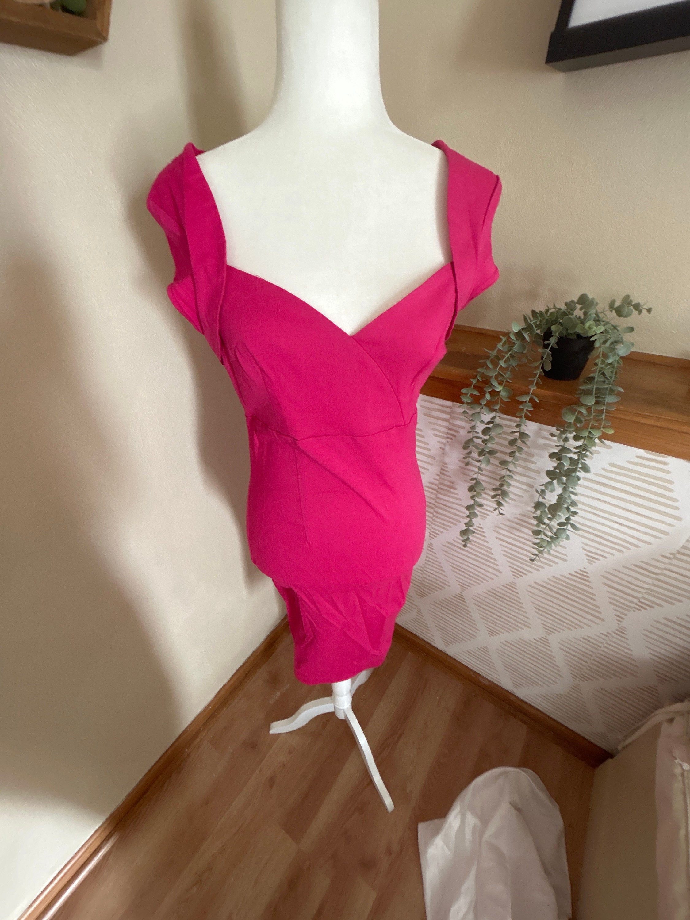 Hot Pink Wiggle/pencil Dress - Etsy