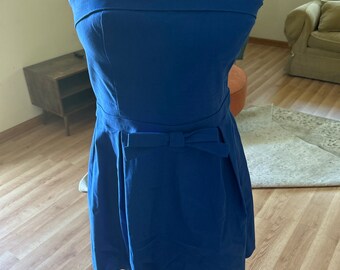 Royal blue strapless dress