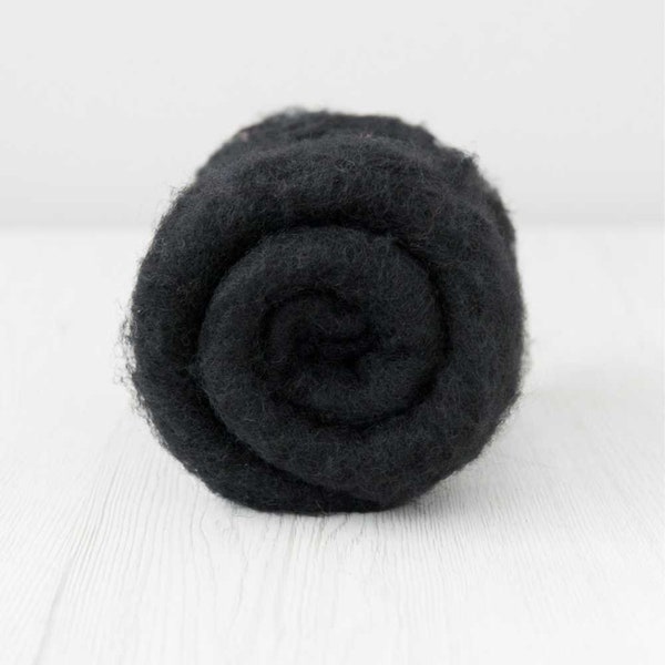 Dark Carded Wool Batt