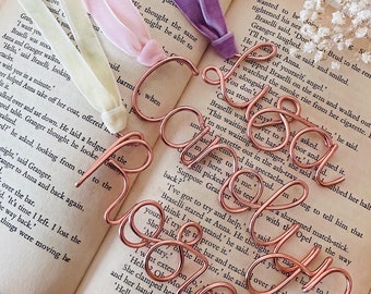 Personalised Wire Bookmark with Velvet Ribbon: Book Lover Gift