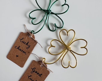 Handmade Wire Four Leaf Clover Lucky Charm: Good Luck Gift