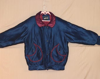 Abrigo acolchado vintage iridiscente de los años 90