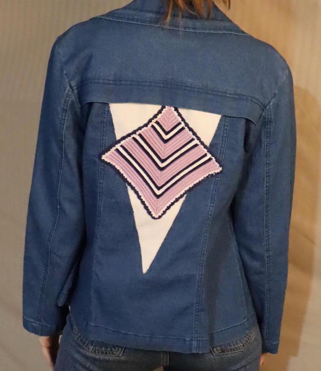 Custom Denim Crochet Jacket - Etsy