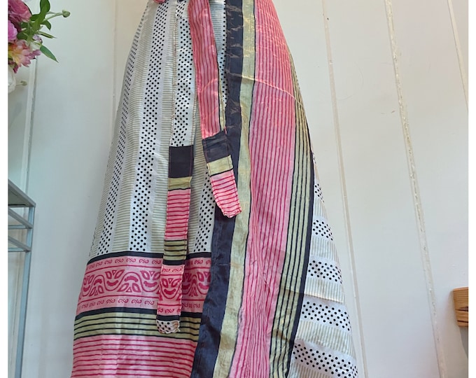 Reversible Petite Pink Wrap Skirt One Size Saree Skirt Boho Etsy