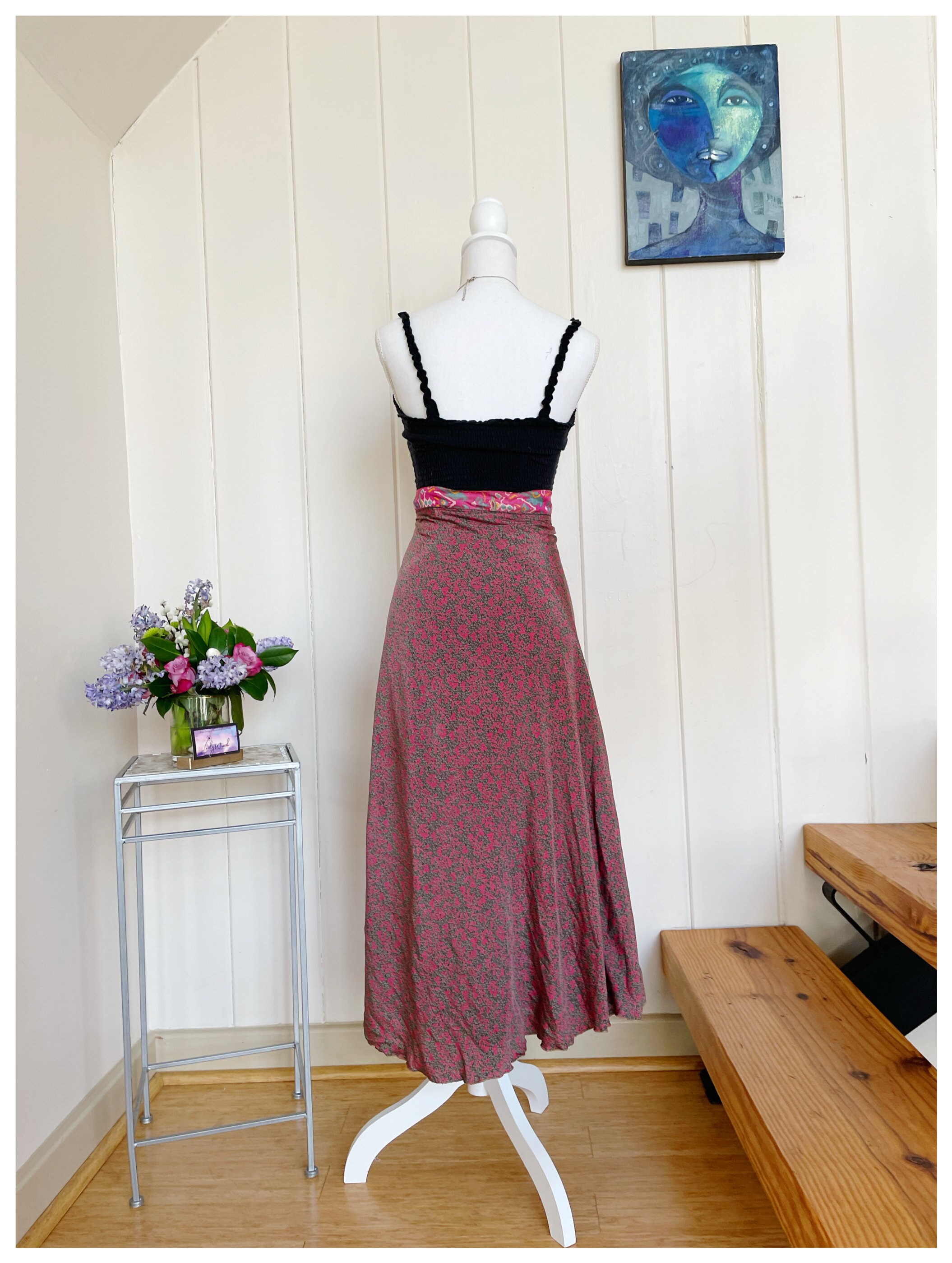 Reversible Pink Tribal Skirt One Size Silk Sari Skirt Saree - Etsy Denmark
