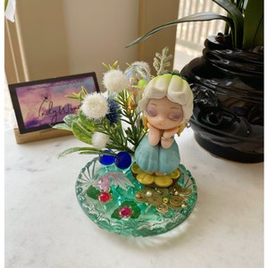 Abundance anime fairy princess, miniature fairy garden, crystal jewelry dish