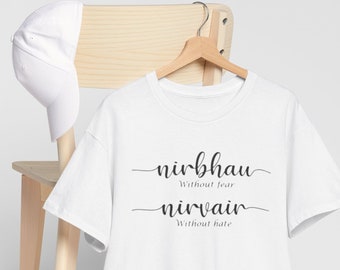 Nirbhau Nirvair Punjabi Tshirt |Punjabi Tshirt | Punjabi-Stolz | Punjabi Rundhalsausschnitt | Unisex Punjabi Spruch Rundhalsausschnitt | Punjabi Desi Kleidung