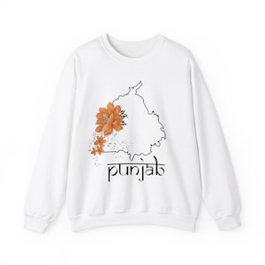 Beautifully designed Panjabi Sweatshirt|Punjab Outline Hoodie | Punjabi Pride | Punjabi Hoodie Crewneck | Unisex Crewneck | Punjabi Born
