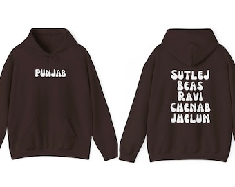 Punjab Hoodie | Punjab five rivers hoodie | Punjabi Sweatshirt desi|Punjabi Hoodie 5 Rivers | Unisex Punjabi Born Brown Munde| Sikh Cloths
