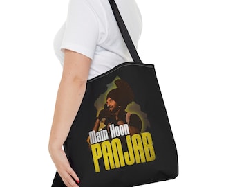 Haupt hoon Panjab Diljil Dosanjh inspiriert Tragetasche (AOP), Diljit Dosanjh, Dillumanati Tour Kleidung, Diljit Tour Tasche
