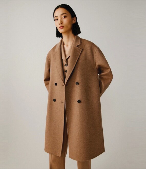 Classic Wool Coat With Notch Lapels Minimalist Design Etsy