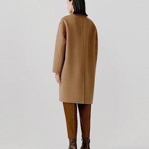 Classic Wool Coat with Notch Lapels Minimalist Design image 4