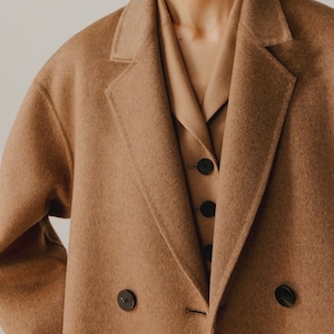 Classic Wool Coat with Notch Lapels Minimalist Design image 2
