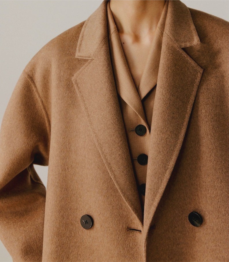 Classic Wool Coat with Notch Lapels Minimalist Design image 2