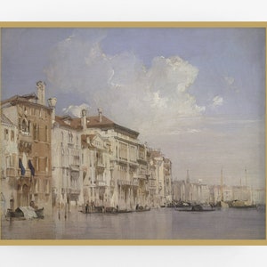 Venice Grand Canal / Vintage Art / Venice Painting / European Art / Venice Art / Vintage Italian Art / Italy Painting / Venice Cityscape